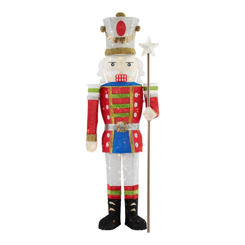 Home Accents Holiday 5.5 ft Warm White LED Solider Nutcracker Holiday Yard Decoration 3 Home Accents Holiday 5.5 ft Warm White LED Solider Nutcracker Holiday Yard Decoration
