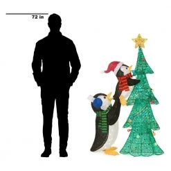 Home Accents Holiday 62 in Penguins with Christmas Tree Holiday Yard Decoration -HOME ACCENTS HOLIDAY Shop home accents holiday christmas yard decorations ty337 1611 1 a0 1000