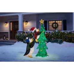 Home Accents Holiday 62 in Penguins with Christmas Tree Holiday Yard Decoration -HOME ACCENTS HOLIDAY Shop home accents holiday christmas yard decorations ty337 1611 1 e1 1000
