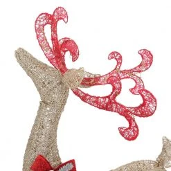 Home Accents Holiday 5 ft Gold Reindeer with 44 in Sleigh Holiday Yard Decoration -HOME ACCENTS HOLIDAY Shop home accents holiday christmas yard decorations ty374 375 1411 a0 1000