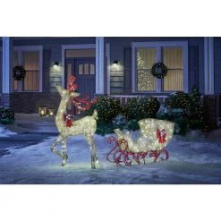 Home Accents Holiday 5 ft Gold Reindeer with 44 in Sleigh Holiday Yard Decoration -HOME ACCENTS HOLIDAY Shop home accents holiday christmas yard decorations ty374 375 1411 e1 1000