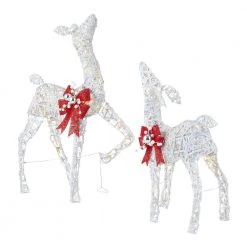 Home Accents Holiday 2-Piece Warm White LED Doe and Fawn Holiday Yard Decoration -HOME ACCENTS HOLIDAY Shop home accents holiday christmas yard decorations ty406 1911 40 1000