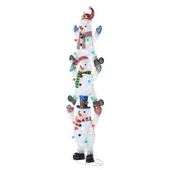 Home Accents Holiday 7 ft Cool White LED 3 Stacked Snowmen Holiday Yard Decoration -HOME ACCENTS HOLIDAY Shop home accents holiday christmas yard decorations ty416 2011 40 1000