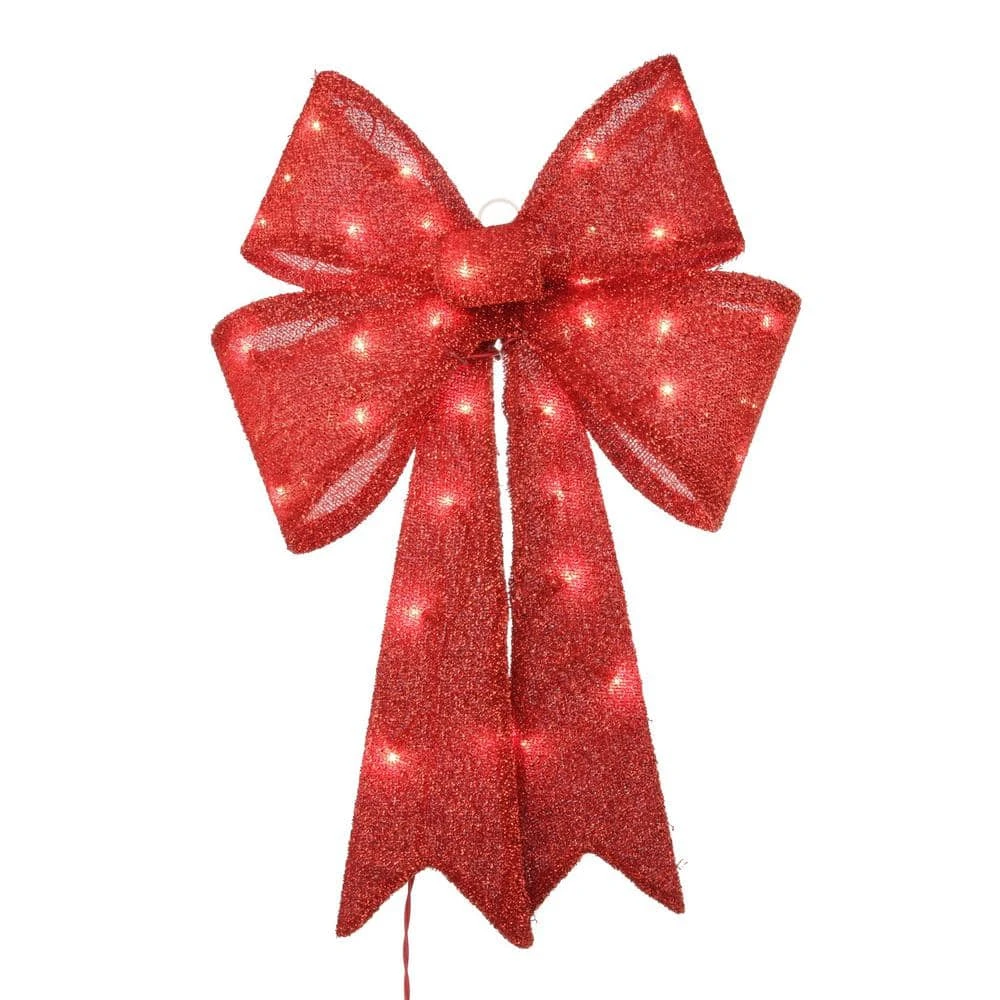 Home Accents Holiday 2 ft Incandescent Lighted Tinsel Bow Holiday Yard Decoration 3 Home Accents Holiday 2 ft Incandescent Lighted Tinsel Bow Holiday Yard Decoration