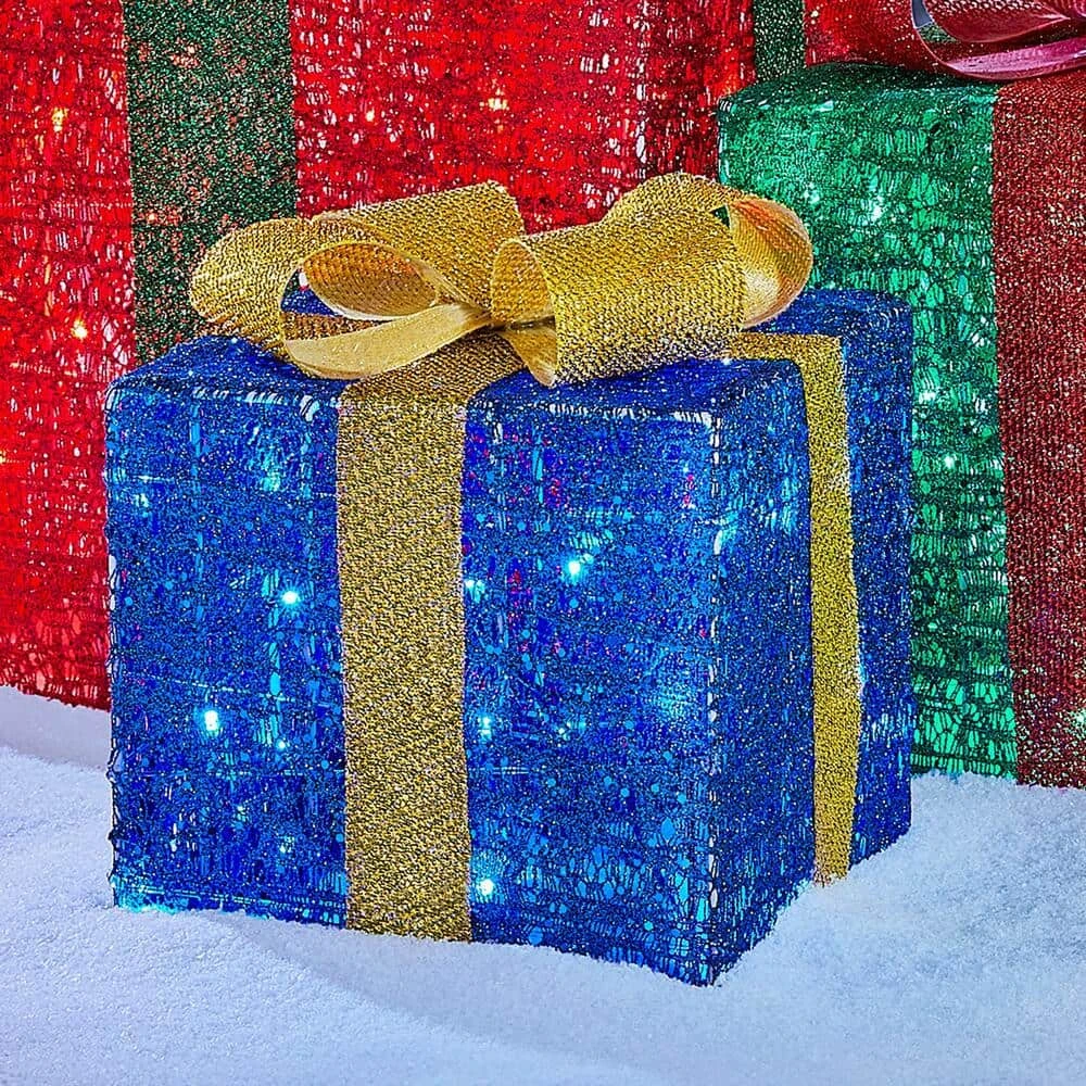 Home Accents Holiday 3-Piece Warm White LED Gift Boxes Holiday Yard Decoration 7 Home Accents Holiday 3-Piece Warm White LED Gift Boxes Holiday Yard Decoration - Image 5
