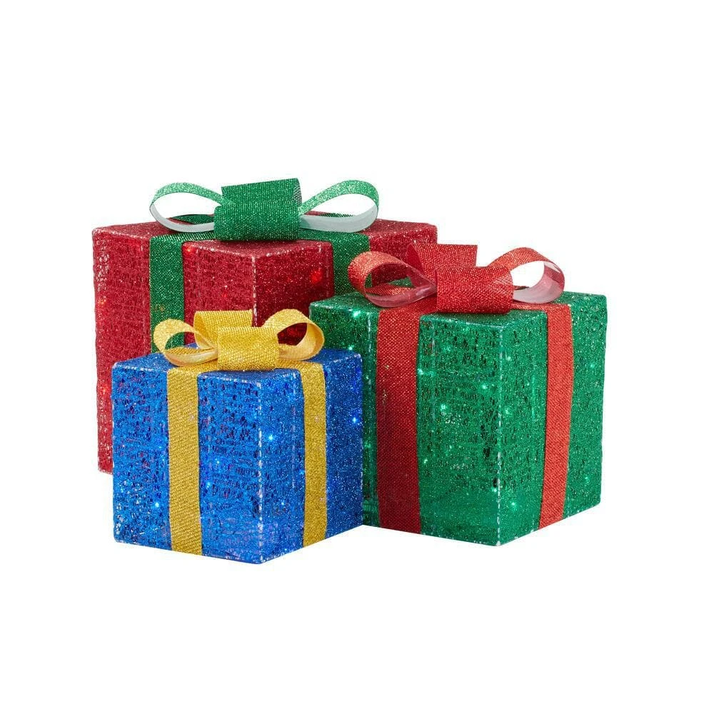 Home Accents Holiday 3-Piece Warm White LED Gift Boxes Holiday Yard Decoration 5 Home Accents Holiday 3-Piece Warm White LED Gift Boxes Holiday Yard Decoration - Image 3