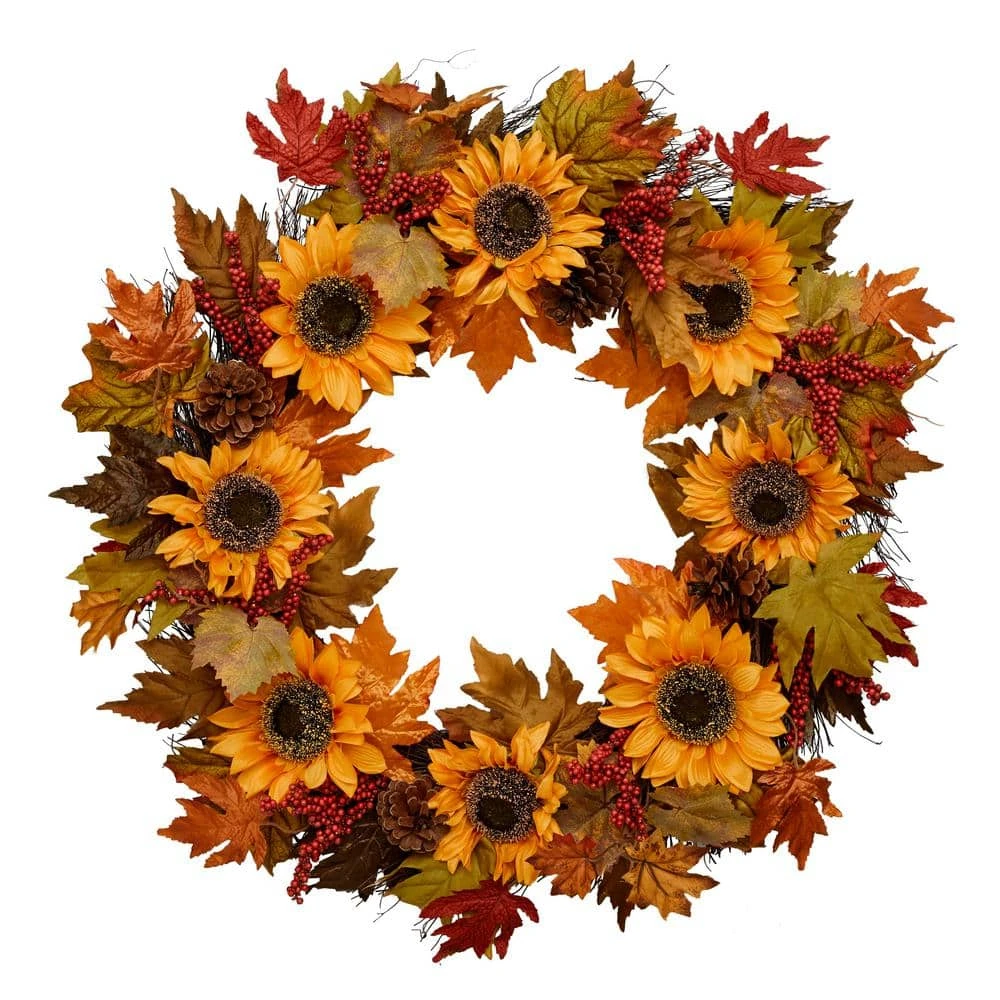 Home Accents Holiday 30 in Sunflower and Berry Fall Harvest Wreath 3 Home Accents Holiday 30 in Sunflower and Berry Fall Harvest Wreath