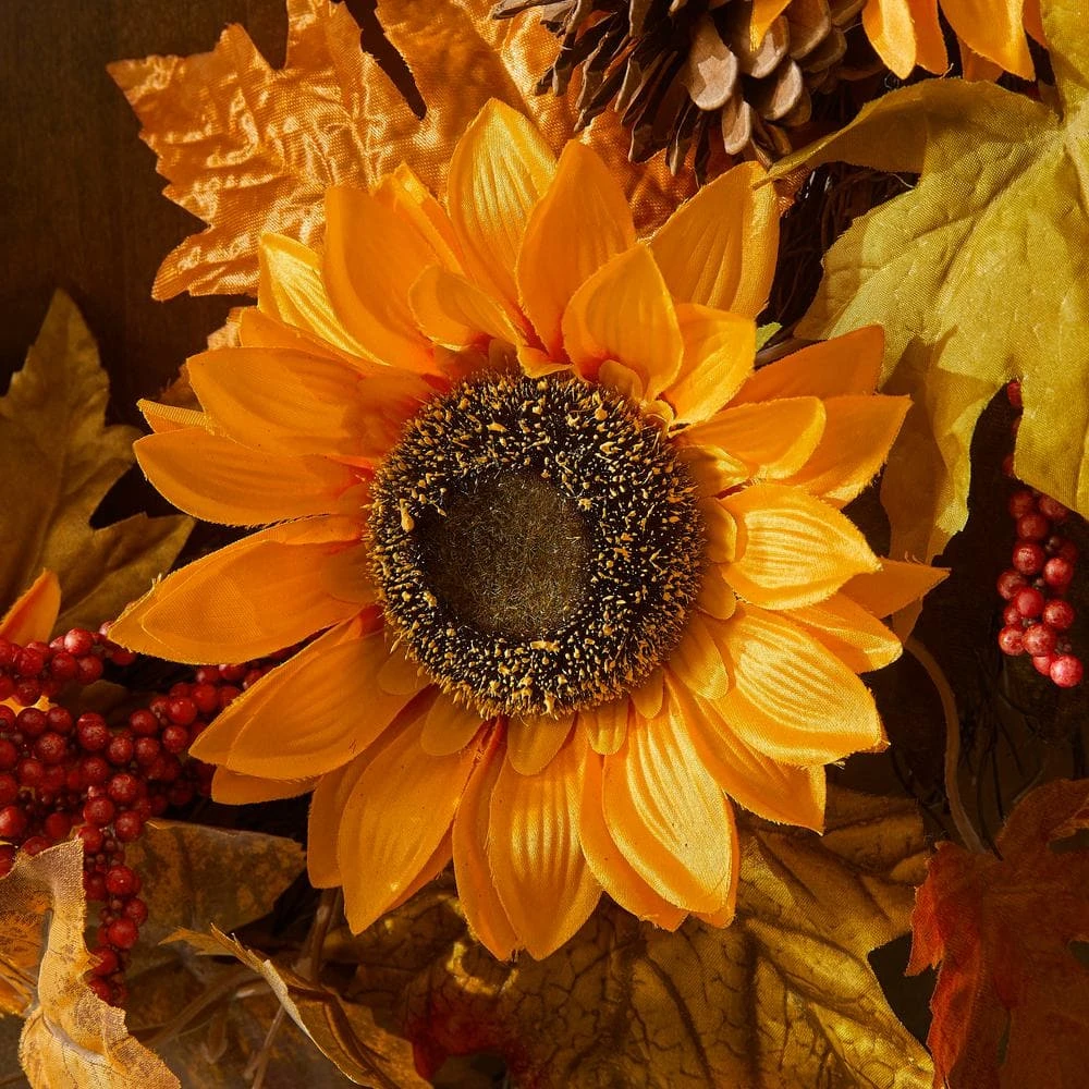 Home Accents Holiday 30 in Sunflower and Berry Fall Harvest Wreath 6 Home Accents Holiday 30 in Sunflower and Berry Fall Harvest Wreath - Image 4