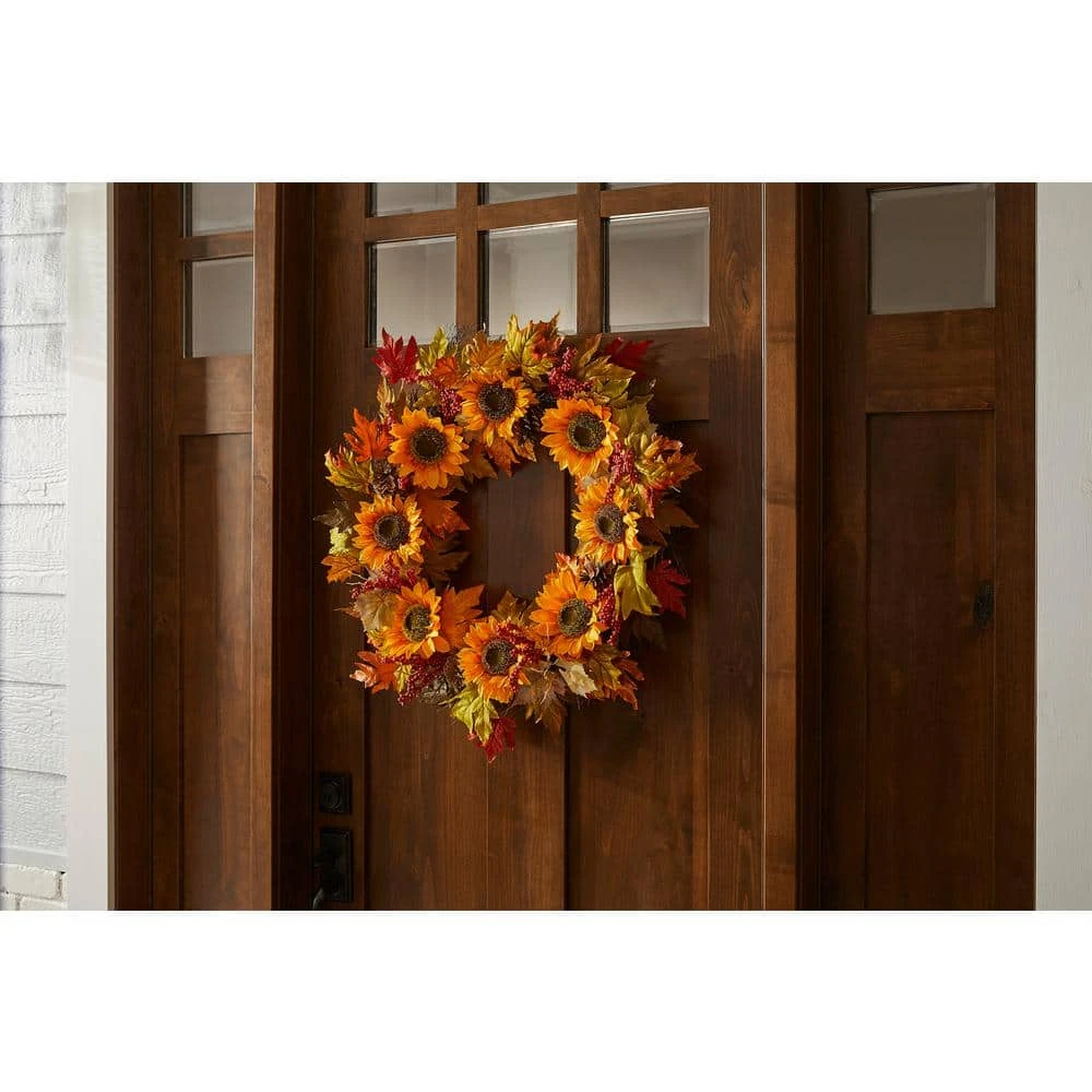 Home Accents Holiday 30 in Sunflower and Berry Fall Harvest Wreath 4 Home Accents Holiday 30 in Sunflower and Berry Fall Harvest Wreath - Image 2