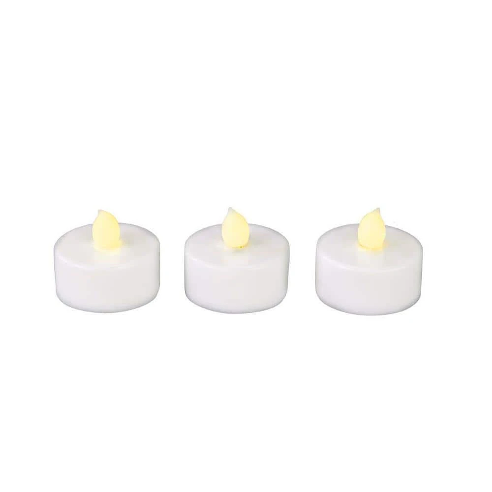 Home Accents Holiday White LED Tea Lights With Timer (3-Pack) 3 Home Accents Holiday White LED Tea Lights With Timer (3-Pack)