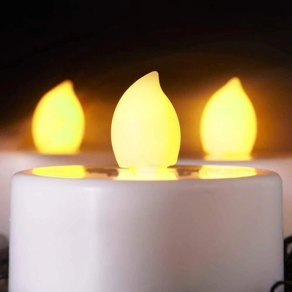 Home Accents Holiday White LED Tea Lights With Timer (3-Pack) 4 Home Accents Holiday White LED Tea Lights With Timer (3-Pack) - Image 2