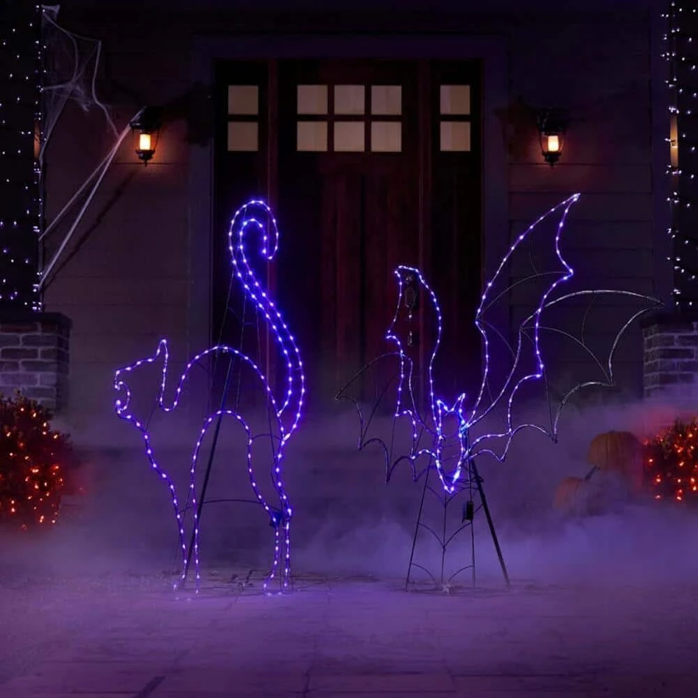 Home Accents Holiday 4.5 ft LED Purple Cat Silhouette Halloween Yard Decoration 7 Home Accents Holiday 4.5 ft LED Purple Cat Silhouette Halloween Yard Decoration - Image 5