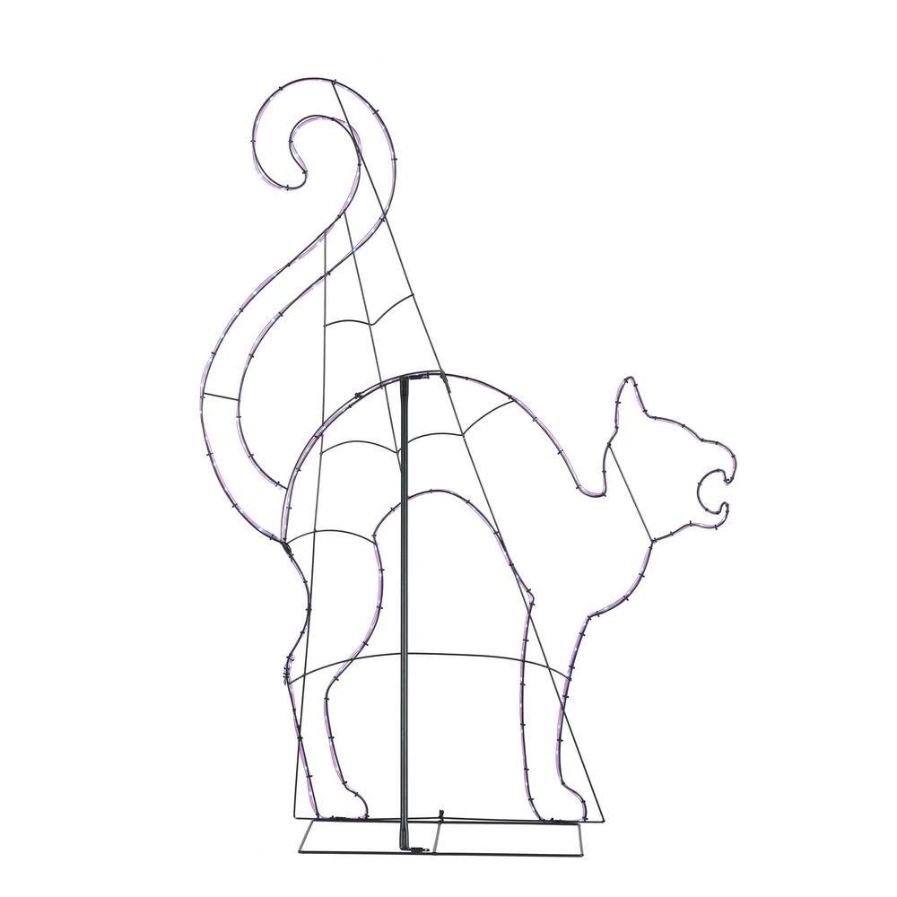 Home Accents Holiday 4.5 ft LED Purple Cat Silhouette Halloween Yard Decoration 5 Home Accents Holiday 4.5 ft LED Purple Cat Silhouette Halloween Yard Decoration - Image 3