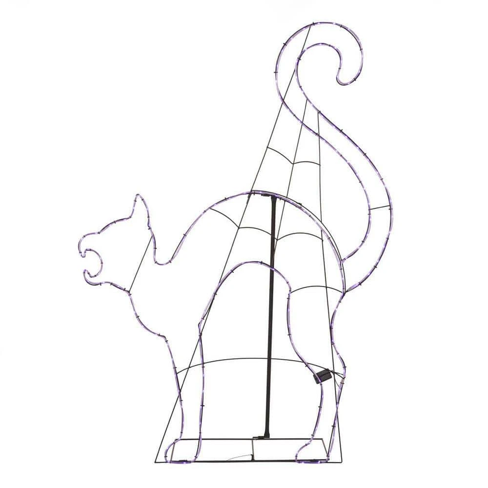 Home Accents Holiday 4.5 ft LED Purple Cat Silhouette Halloween Yard Decoration 3 Home Accents Holiday 4.5 ft LED Purple Cat Silhouette Halloween Yard Decoration