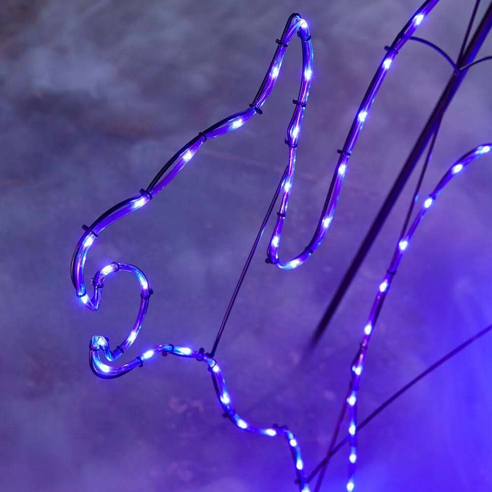 Home Accents Holiday 4.5 ft LED Purple Cat Silhouette Halloween Yard Decoration 6 Home Accents Holiday 4.5 ft LED Purple Cat Silhouette Halloween Yard Decoration - Image 4