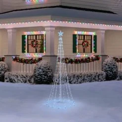 Home Accents Holiday 8 ft 31 Function LED Cone Tree Holiday Yard Decoration -HOME ACCENTS HOLIDAY Shop home accents holiday outdoor christmas trees 22ky10004 1d 1000