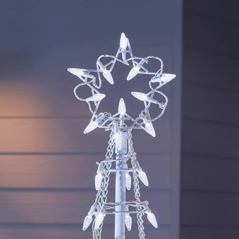 Home Accents Holiday 6 ft Cool White LED Cone Tree with Star Holiday Yard Decoration 5 Home Accents Holiday 6 ft Cool White LED Cone Tree with Star Holiday Yard Decoration - Image 3