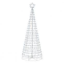 Home Accents Holiday 6 ft Cool White LED Cone Tree with Star Holiday Yard Decoration
