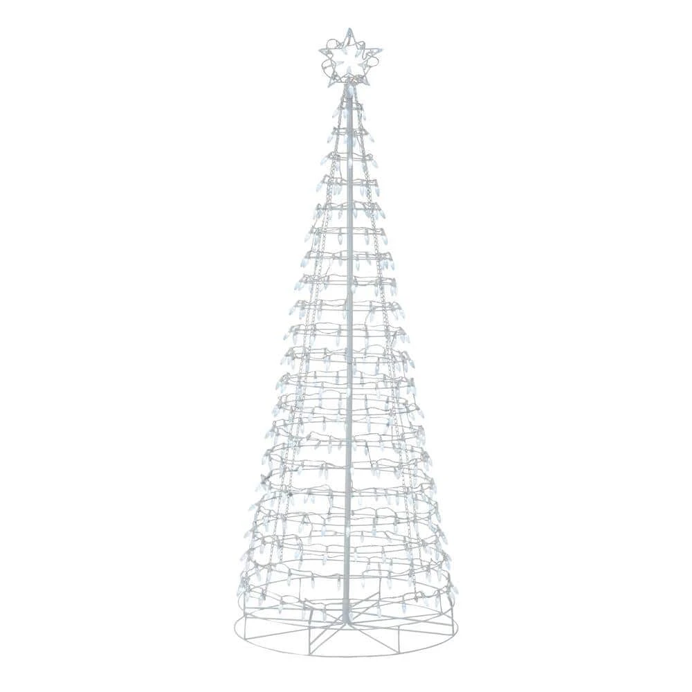Home Accents Holiday 6 ft Cool White LED Cone Tree with Star Holiday Yard Decoration 3 Home Accents Holiday 6 ft Cool White LED Cone Tree with Star Holiday Yard Decoration