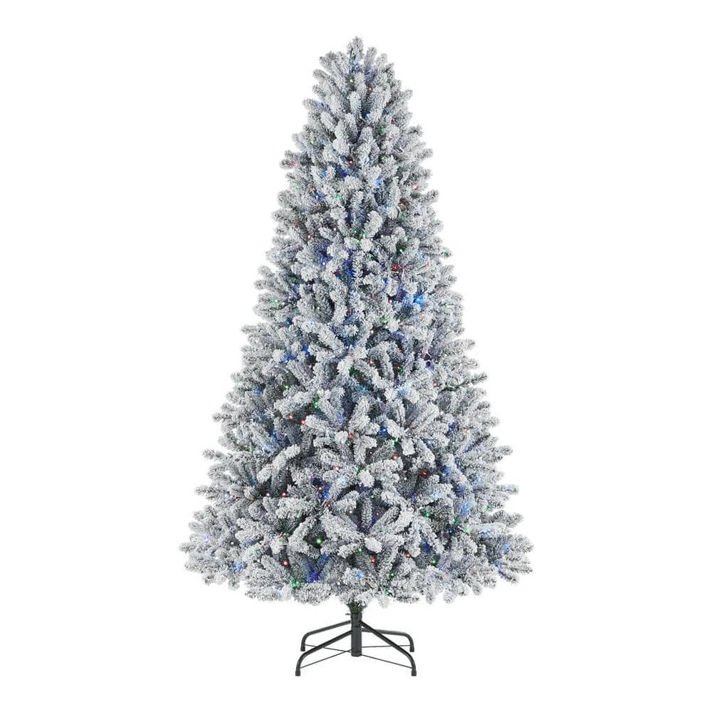Home Accents Holiday 7.5 ft Starry Light Flocked Christmas Tree 5 Home Accents Holiday 7.5 ft Starry Light Flocked Christmas Tree - Image 3