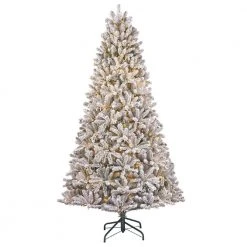 Home Accents Holiday 7.5 ft. Starry Light Fraser Fir Flocked LED Pre Lit Artificial Christmas Tree with 1500 Color Changing Lights
