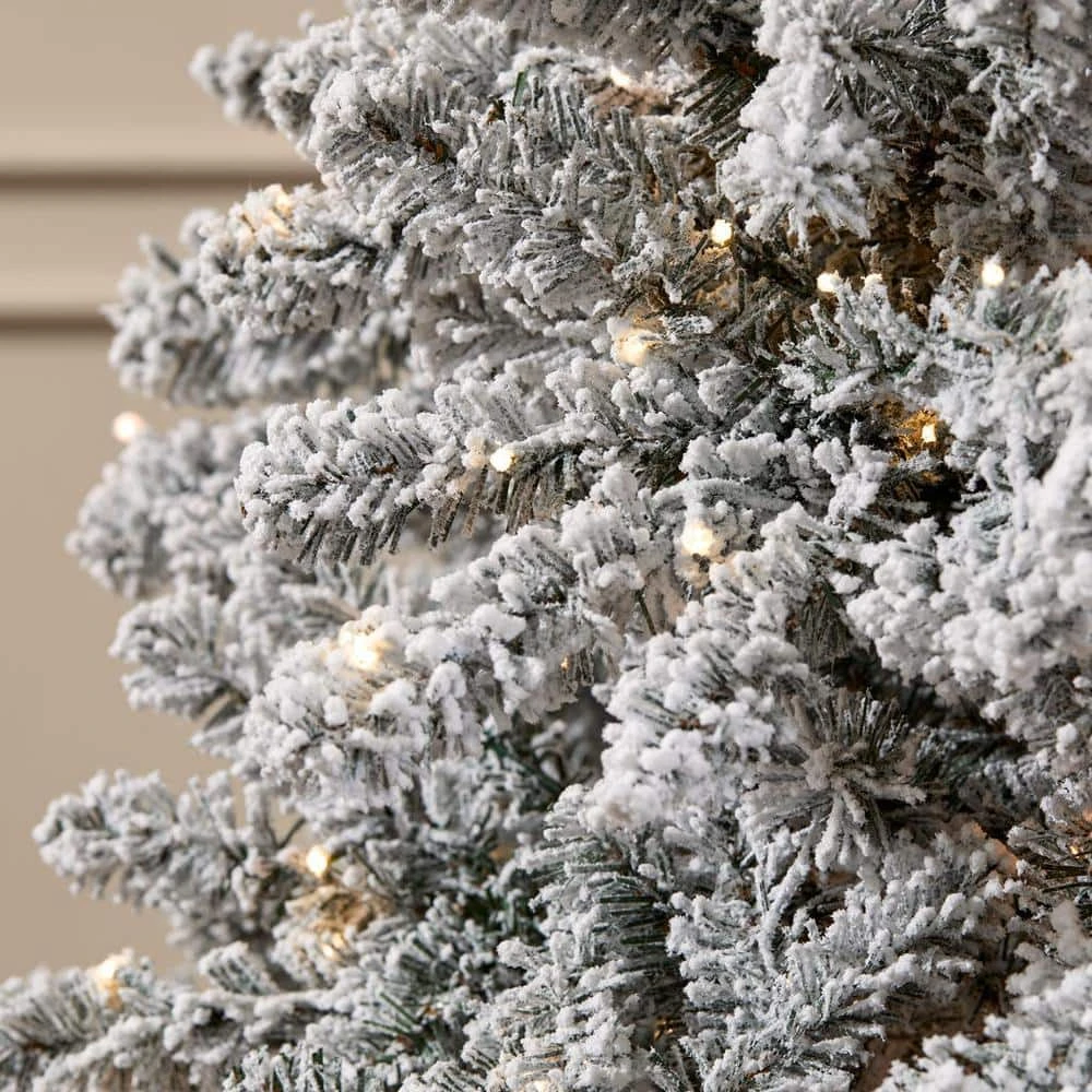 Home Accents Holiday 7.5 ft Starry Light Flocked Christmas Tree 4 Home Accents Holiday 7.5 ft Starry Light Flocked Christmas Tree - Image 2